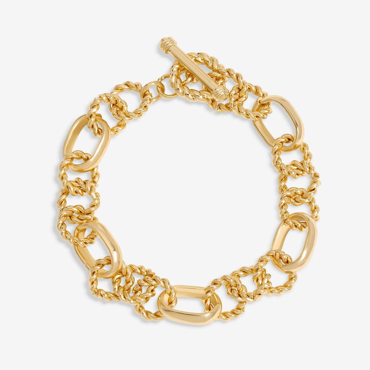 Mood Gold Textured Chain T-Bar Bracelet