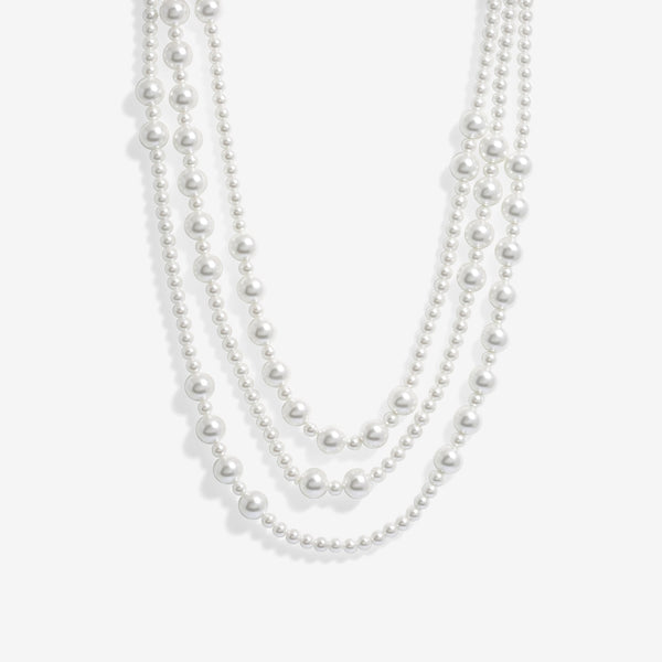 Mood Gold Cream Pearl Multirow Necklace