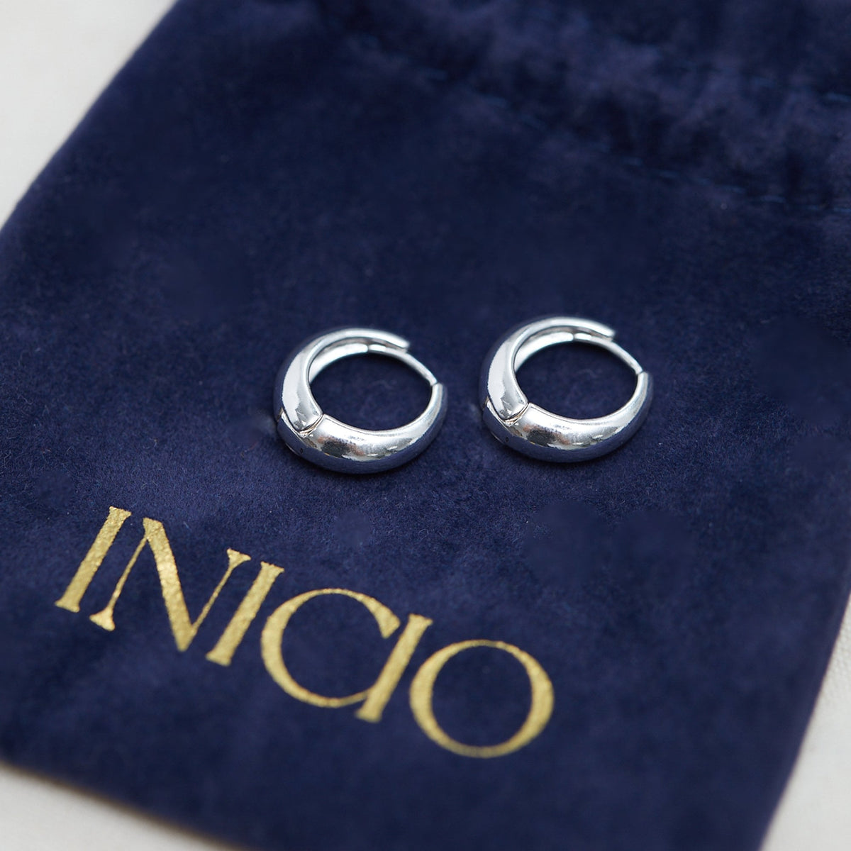 Inicio Silver Plated Polished Hoop Earrings - Gift Pouch