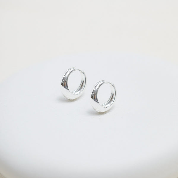 Inicio Silver Plated Polished Hoop Earrings - Gift Pouch