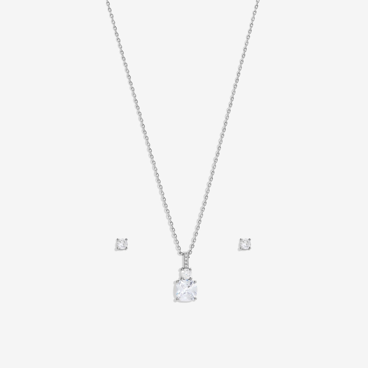 Jon Richard Rhodium Plated Cubic Zirconia Pendant Box Set - Gift Box