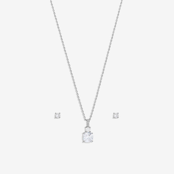 Jon Richard Rhodium Plated Cubic Zirconia Pendant Box Set - Gift Box