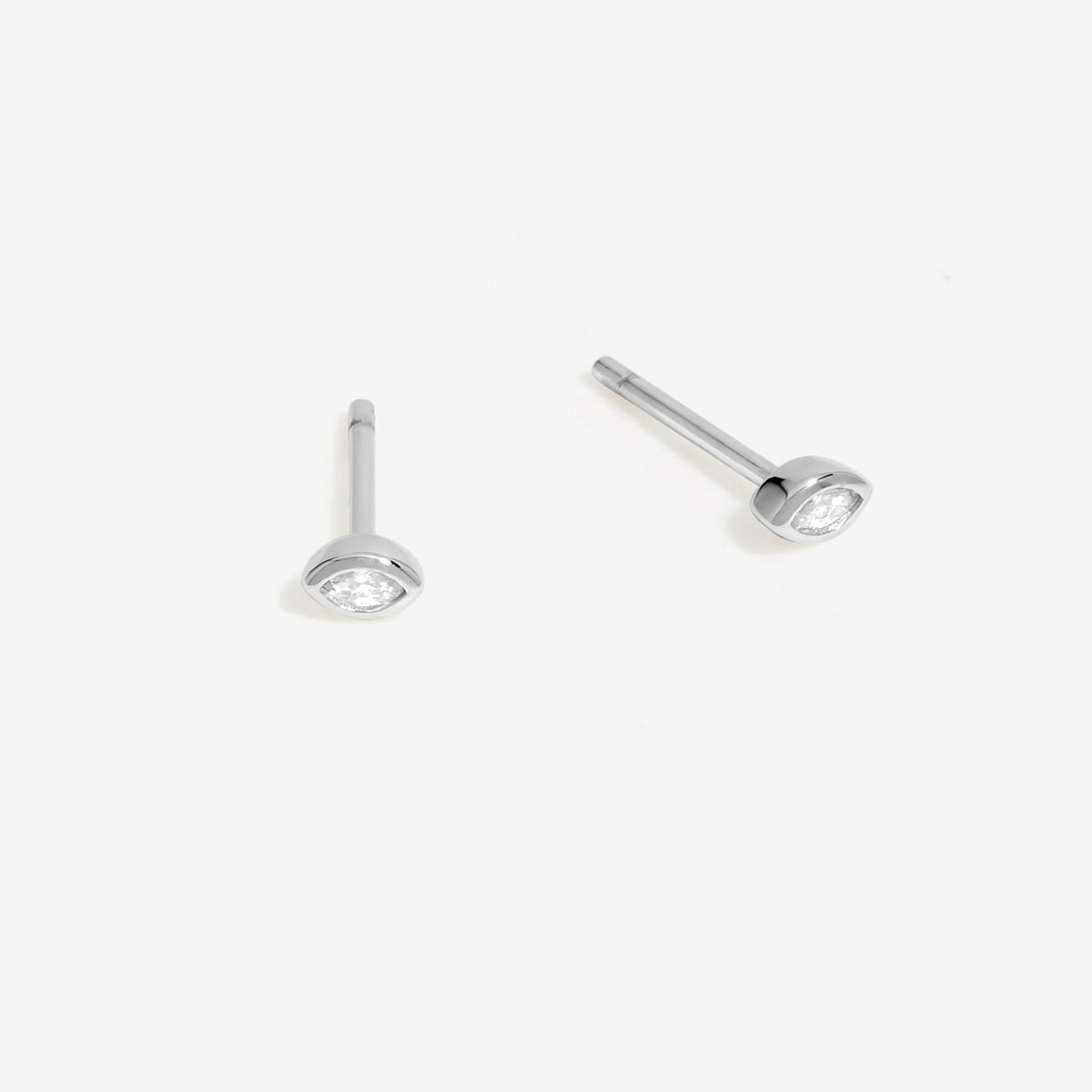 Simply Silver Sterling Silver 925 Cubic Zirconia Marquise Stud Earrings