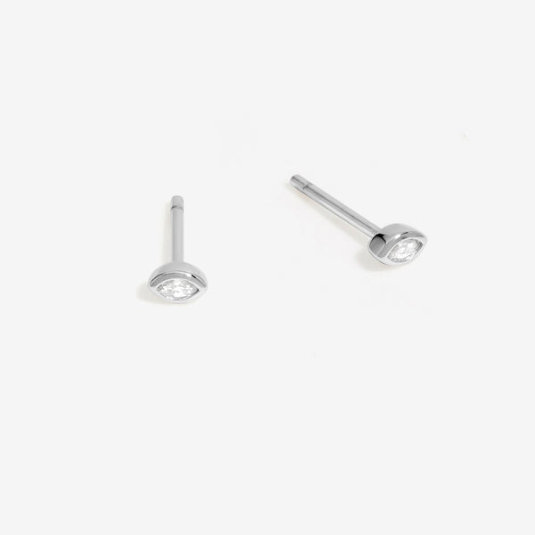Simply Silver Sterling Silver 925 Cubic Zirconia Marquise Stud Earrings