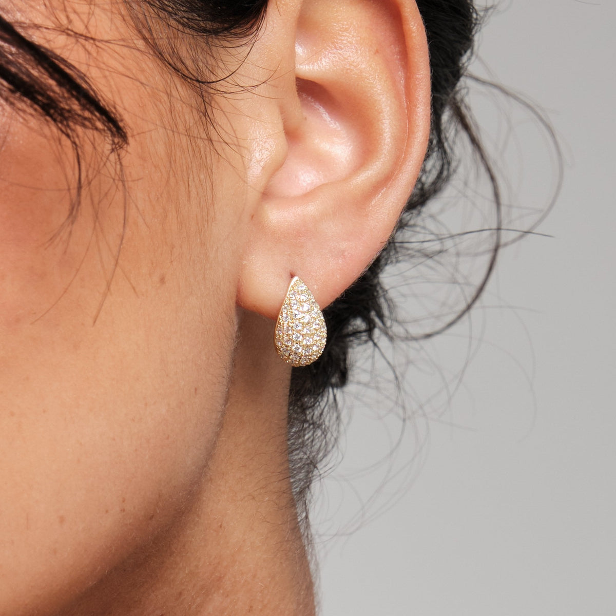 Inicio Gold Plated Cubic Zirconia Teardrop Set  - Gift Box