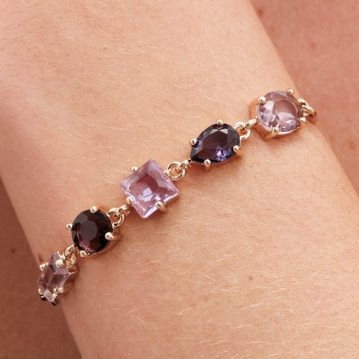 Mood Gold Purple Toggle Bracelet