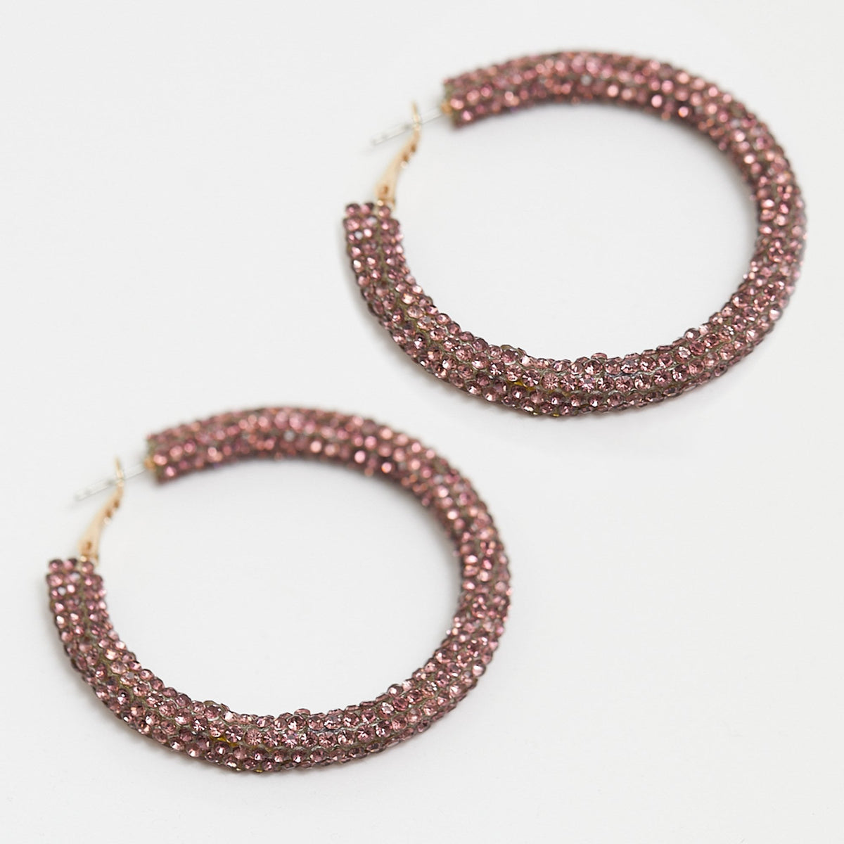Mood Gold Amethyst Pave Tube Hoop Earrings