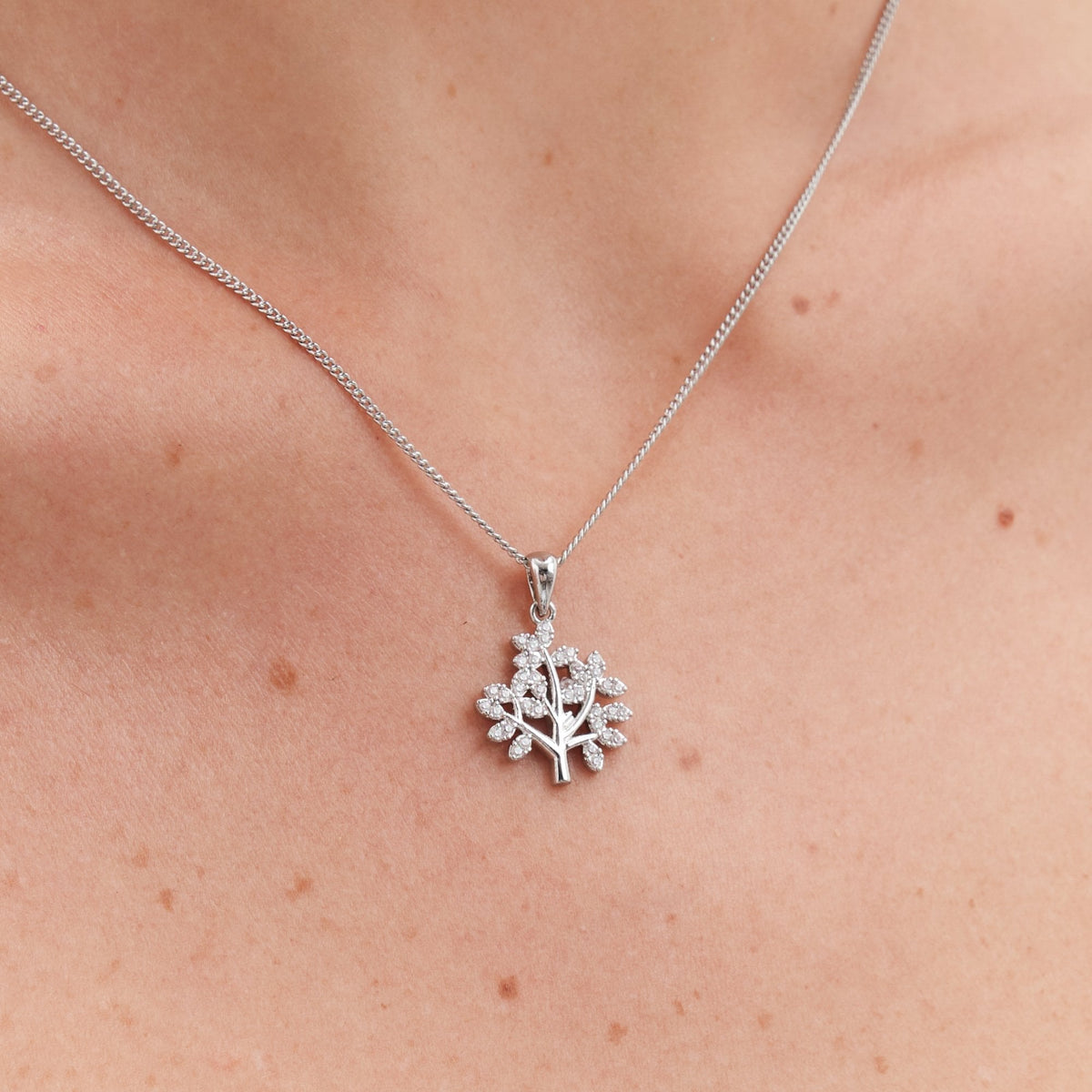 Jon Richard Rhodium Plated Cubic Zirconia Tree Of Love Box Set - Gift Box