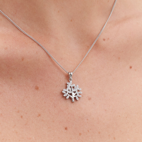 Jon Richard Rhodium Plated Cubic Zirconia Tree Of Love Box Set - Gift Box