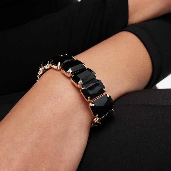 Mood Gold Black Facet Statement Bracelet