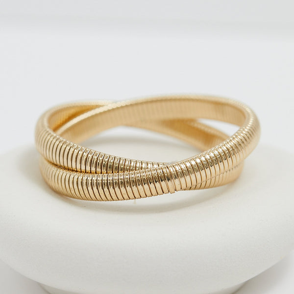 Mood Gold Spiral Double Cuff Bracelet