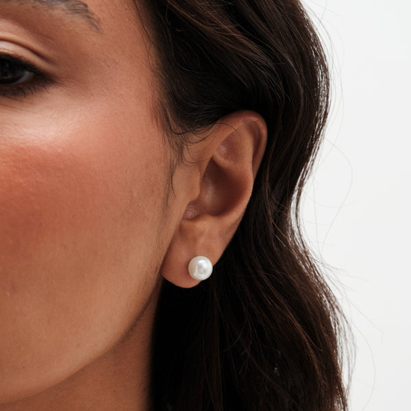 Simply Silver Sterling Silver 925 Pearl Stud 8mm Earrings