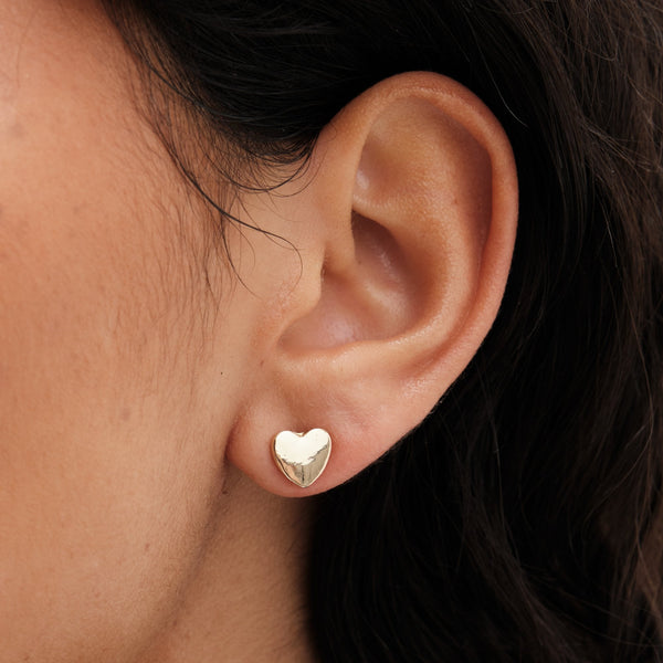 Mood Gold Crystal Heart Stud And Hoop Earrings - Pack Of 3