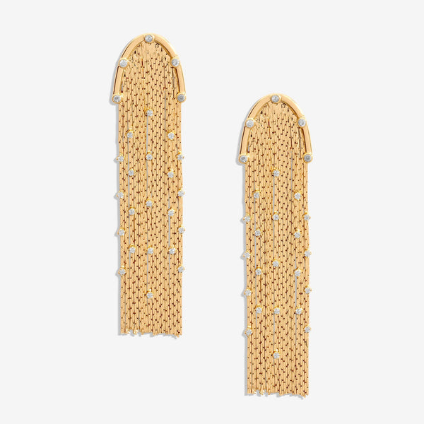 Mood Gold Crystal Chain Drop Earrings