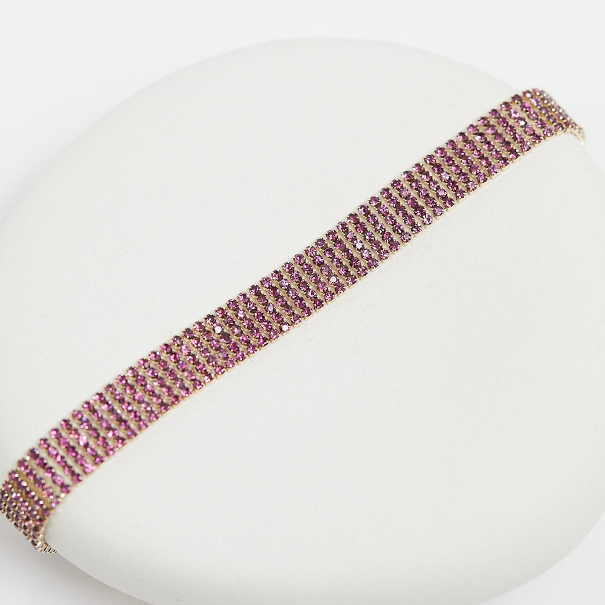 Mood Gold Amethyst Fixed Diamante Choker Necklace