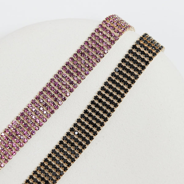 Mood Gold Amethyst Fixed Diamante Choker Necklace