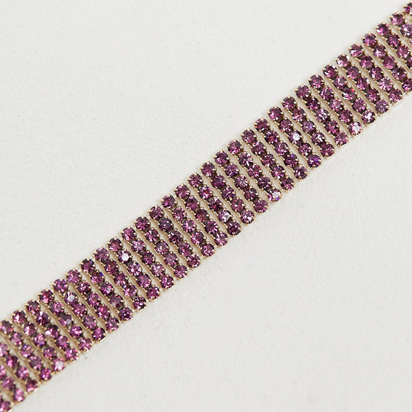Mood Gold Amethyst Fixed Diamante Choker Necklace