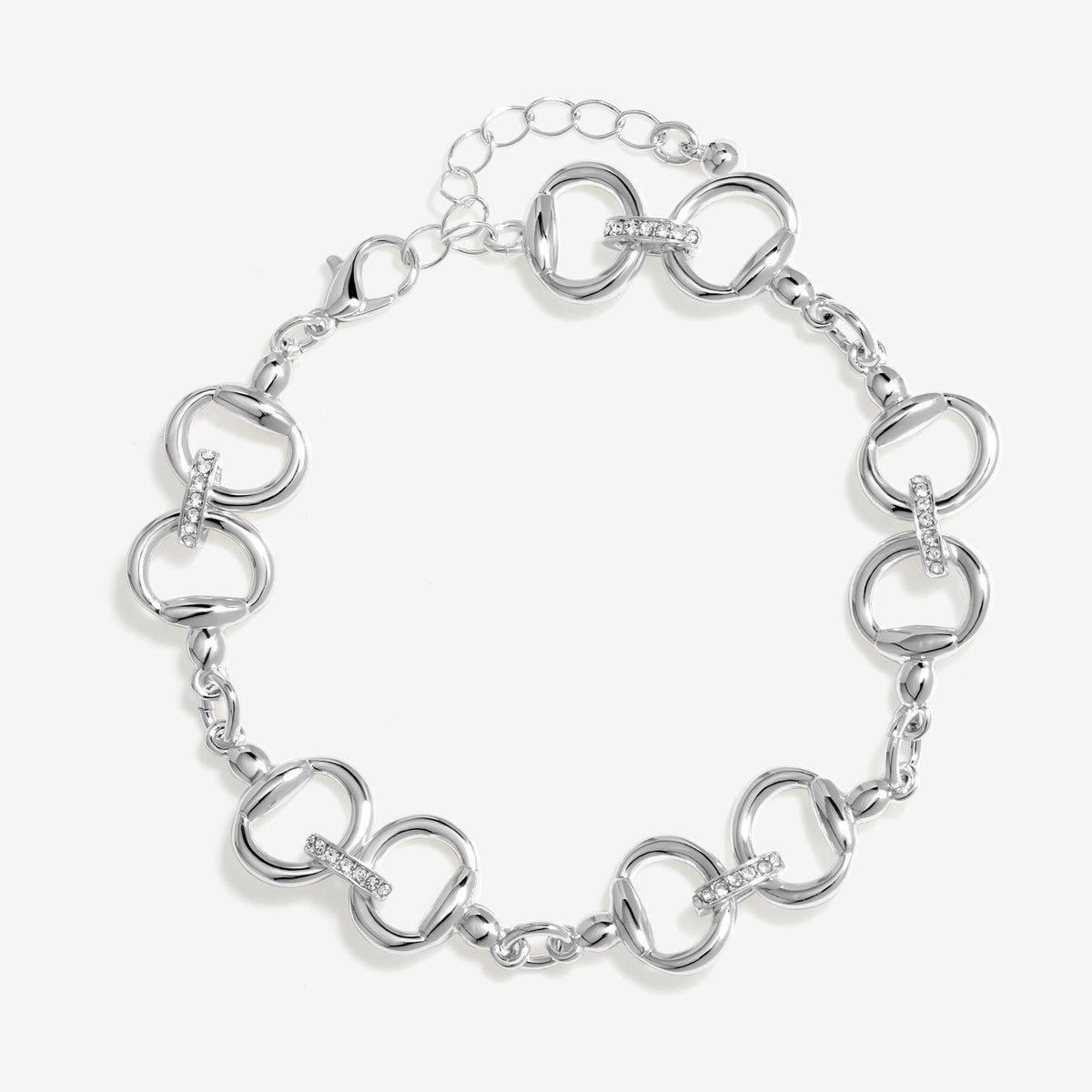 Inicio Silver Plated Polished Snaffle Bracelet - Gift Pouch