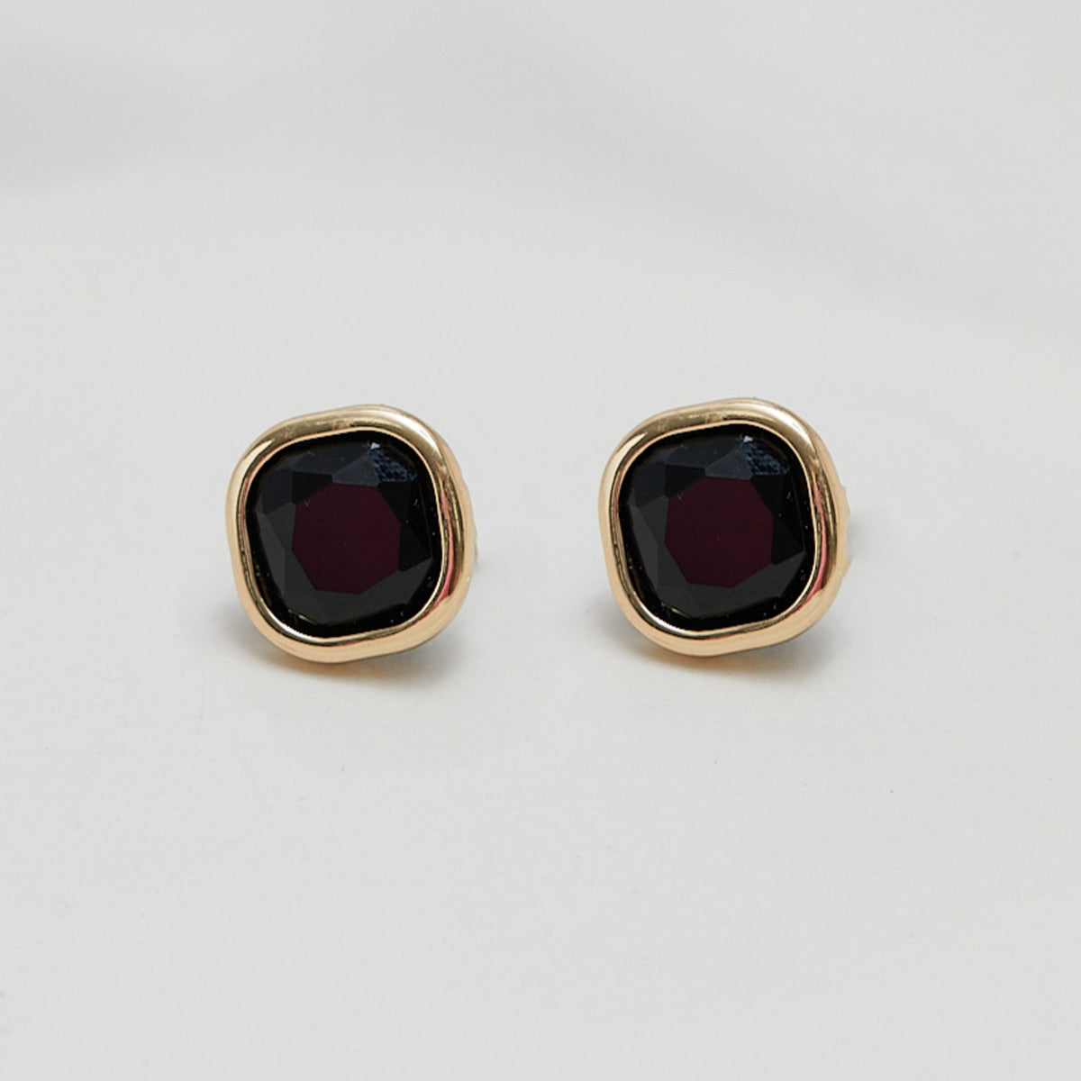 Jon Richard Gold Plated And Jet Stone Clip Earrings