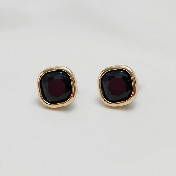 Jon Richard Gold Plated And Jet Stone Clip Earrings