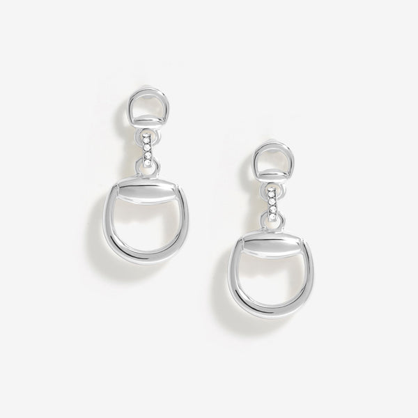 Inicio Silver Plate Polished Snaffle Earrings - Gift Pouch