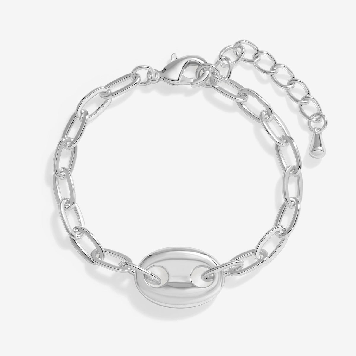 Jon Richard Silver Plated Polished Link Bracelet