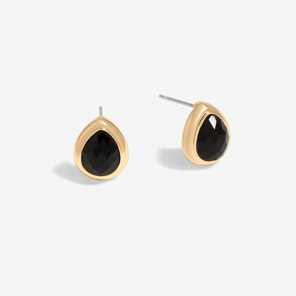 Jon Richard Gold Plated And Jet Peardrop Stud Earrings