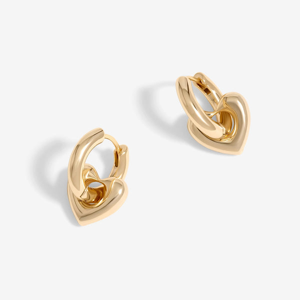 Jon Richard Gold Plated Polished Heart Door Knocker Earrings
