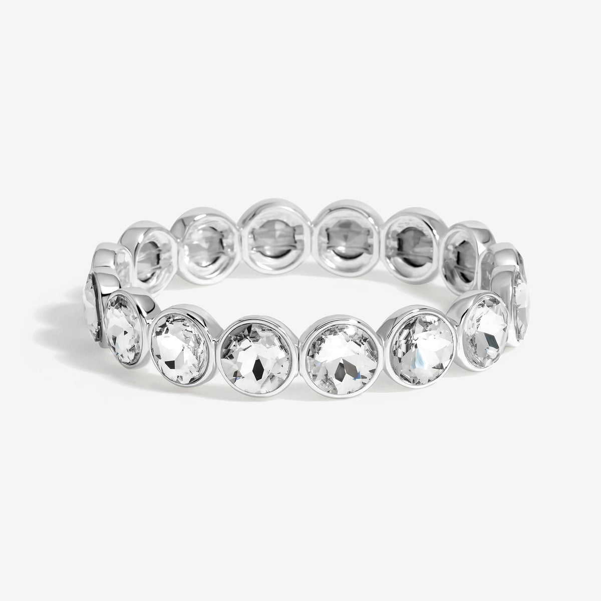 Jon Richard Silver Plated Statement Crystal Stretch Bracelet
