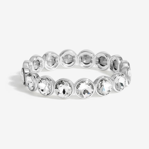 Jon Richard Silver Plated Statement Crystal Stretch Bracelet