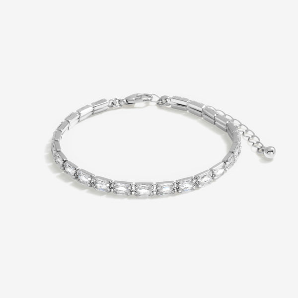 Jon Richard Rhodium Plated Crystal Baguette Bracelet