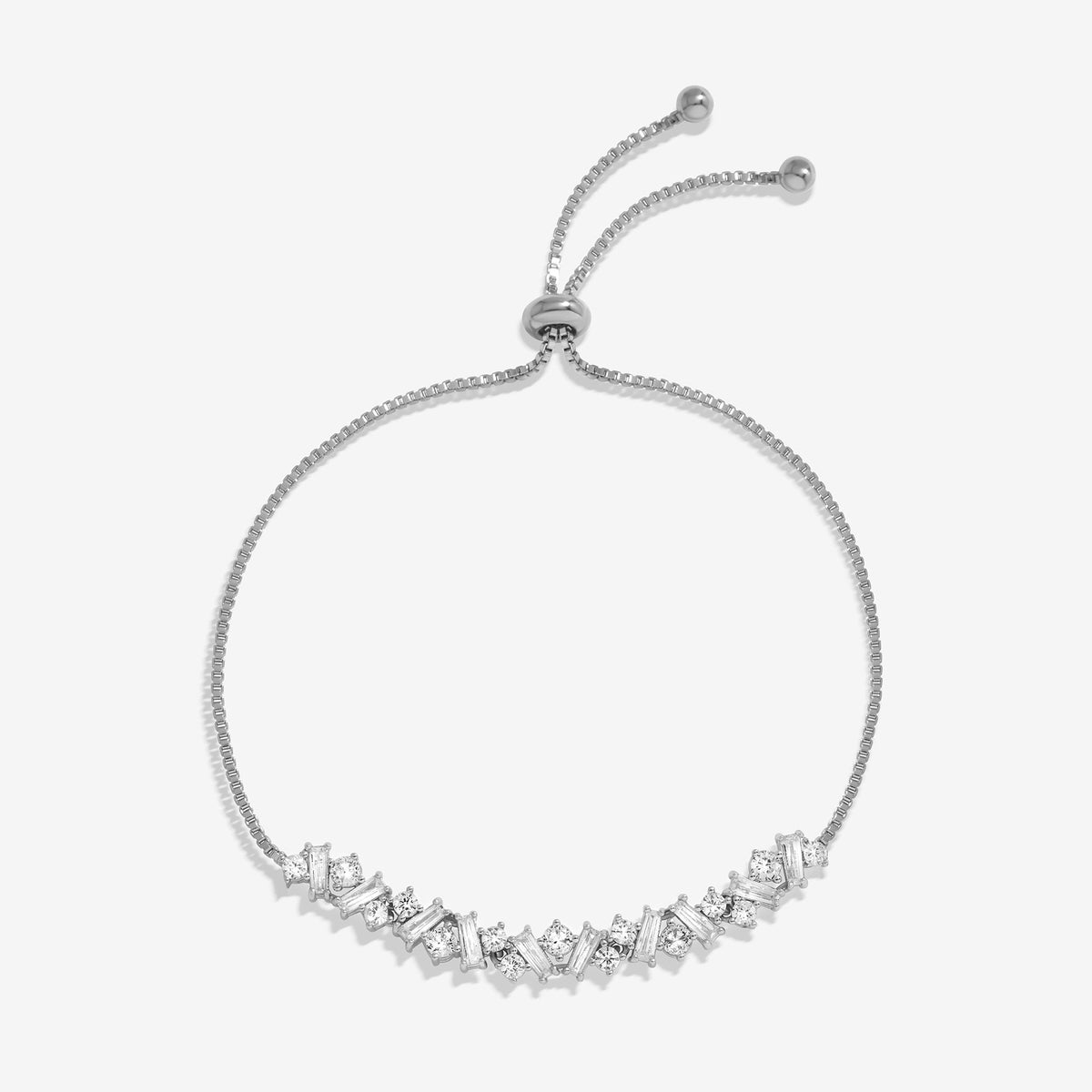 Jon Richard Rhodium Plated Scattered Stone Toggle Bracelet