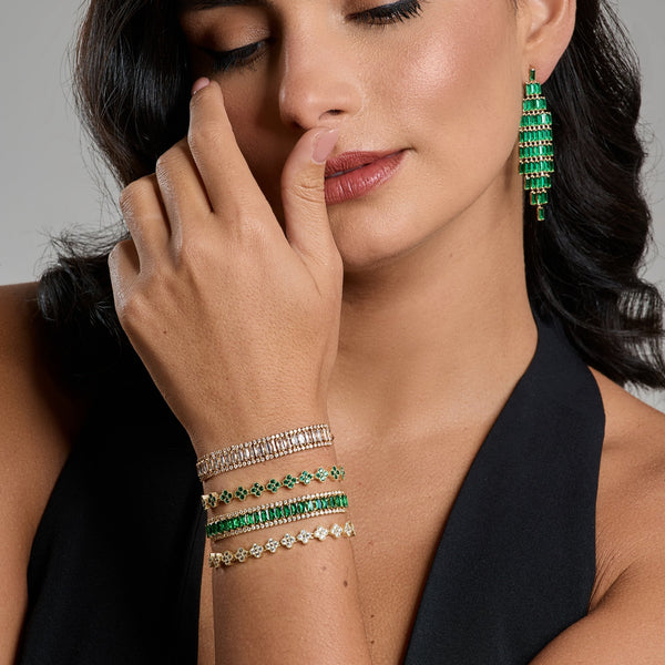 Jon Richard Gold Plated And Emerald Baguette Toggle Bracelet