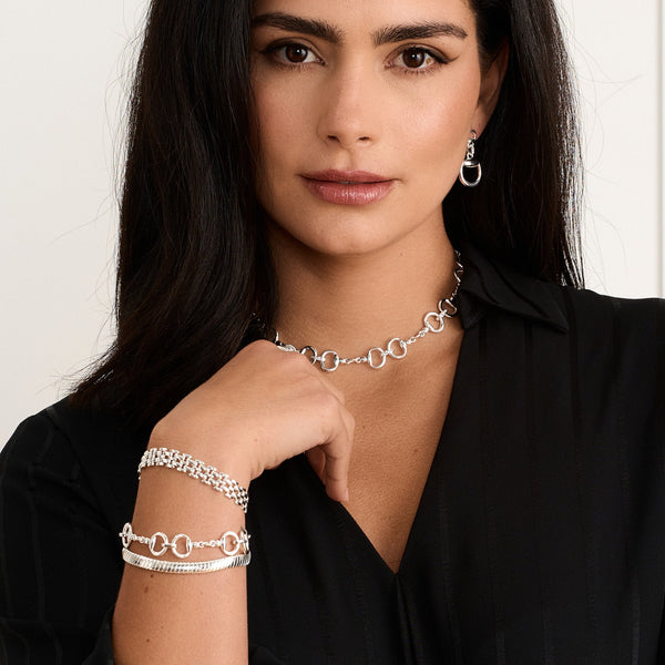 Jon Richard Silver Plated Gate Chain Bracelet