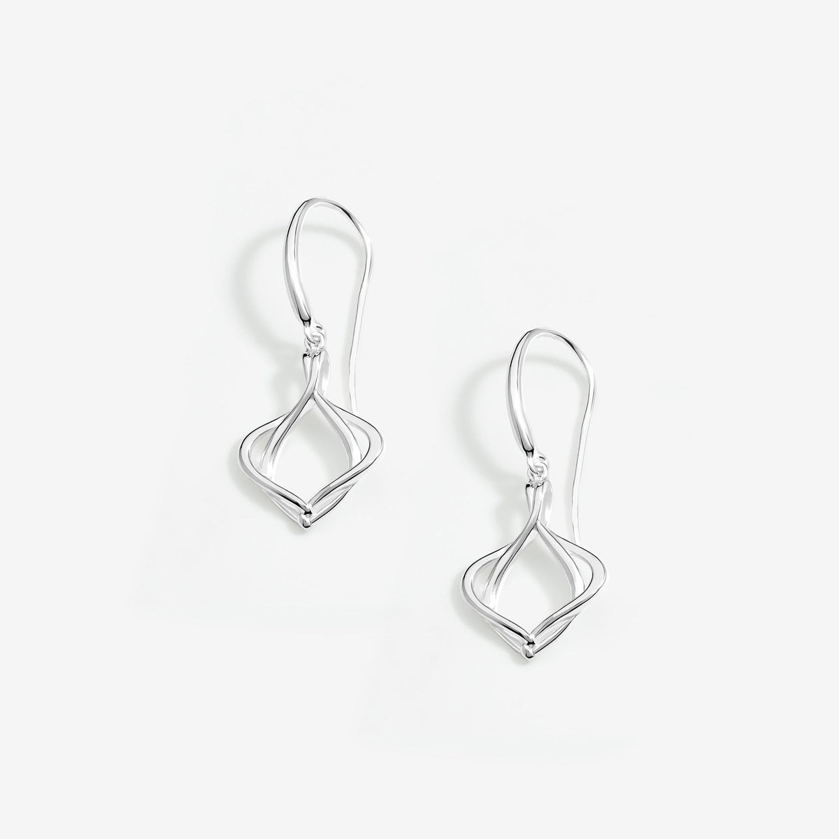 Simply Silver Sterling Silver 925 Polished Interlink Fishhook Earrings