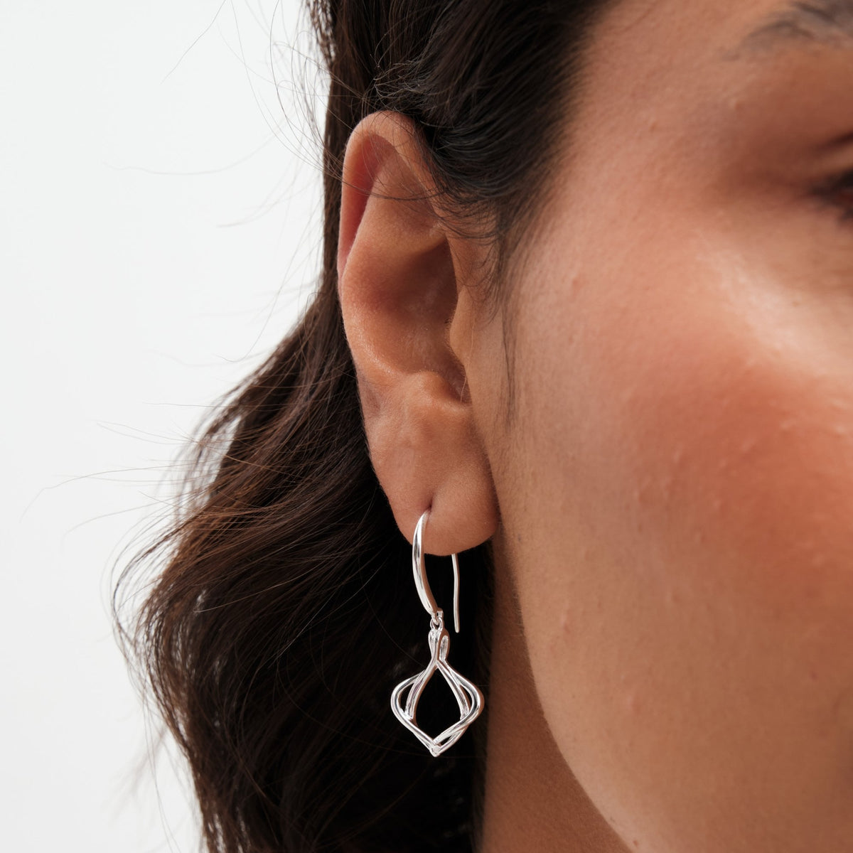 Simply Silver Sterling Silver 925 Polished Interlink Fishhook Earrings