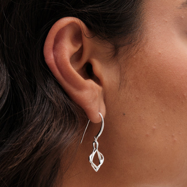 Simply Silver Sterling Silver 925 Polished Interlink Fishhook Earrings