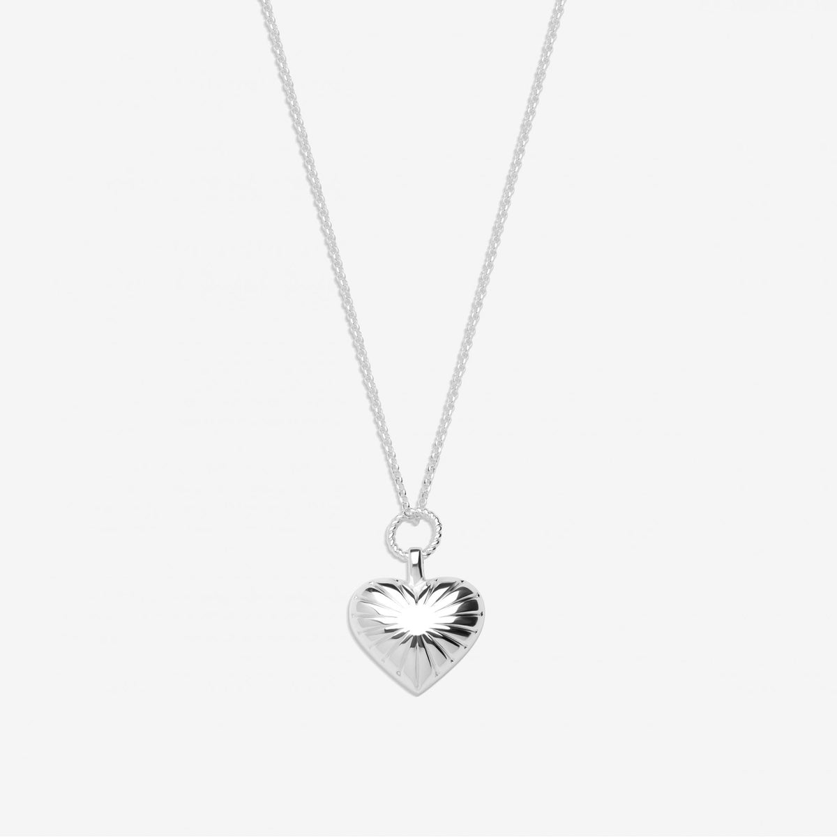 Simply Silver Sterling Silver 925 Ridged Heart Pendant
