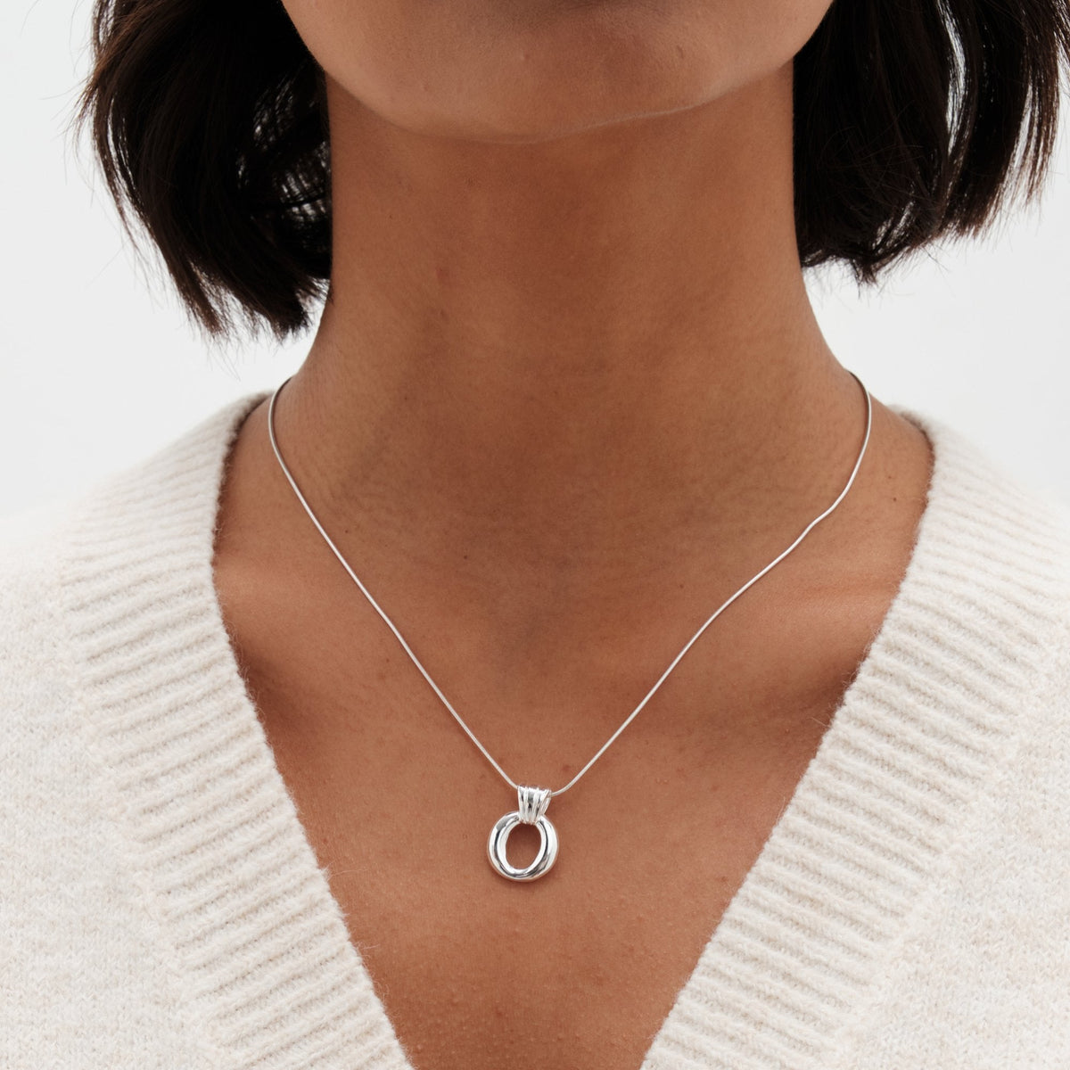 Simply Silver Sterling Silver 925 Polished Door Knocker Pendant