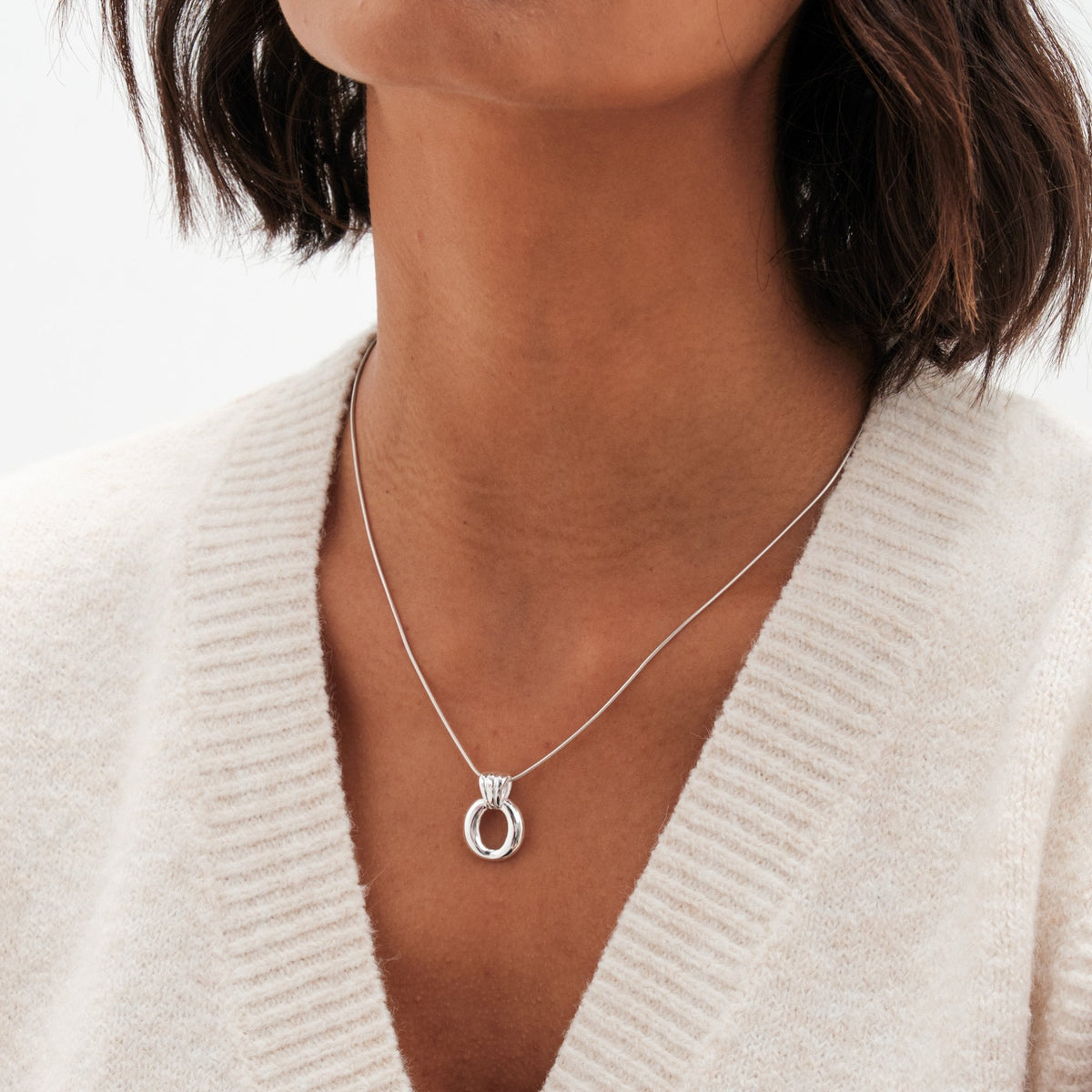 Simply Silver Sterling Silver 925 Polished Door Knocker Pendant