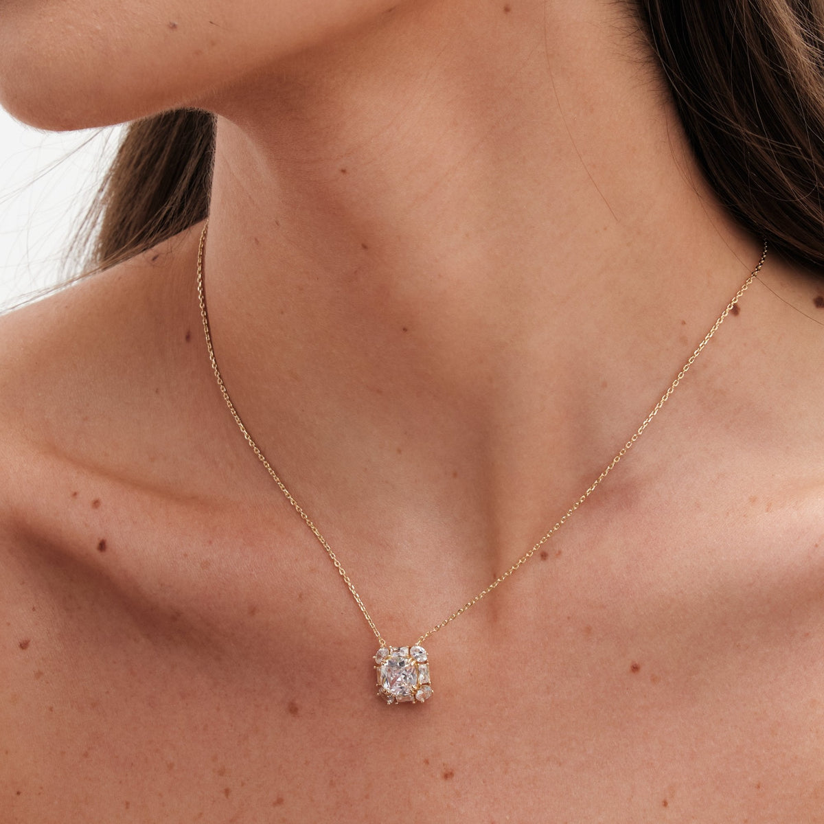 Inicio Gold Plated Cubic Zirconia Square Set  - Gift Box