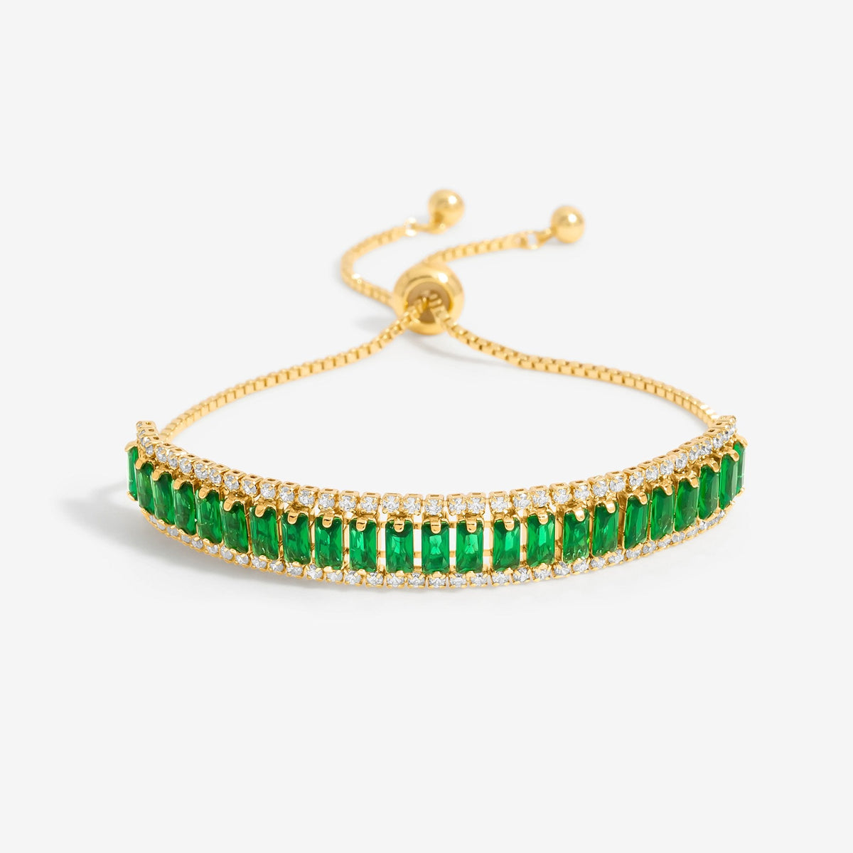 Jon Richard Gold Plated And Emerald Baguette Toggle Bracelet
