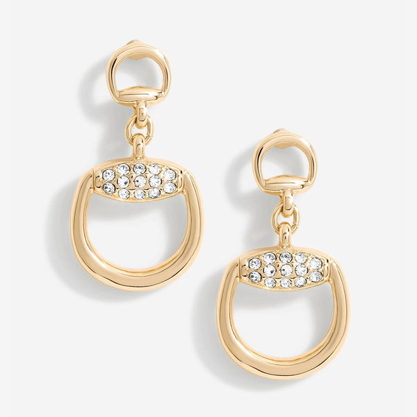 Jon Richard Gold Plated Crystal Snaffle Drop Earrings