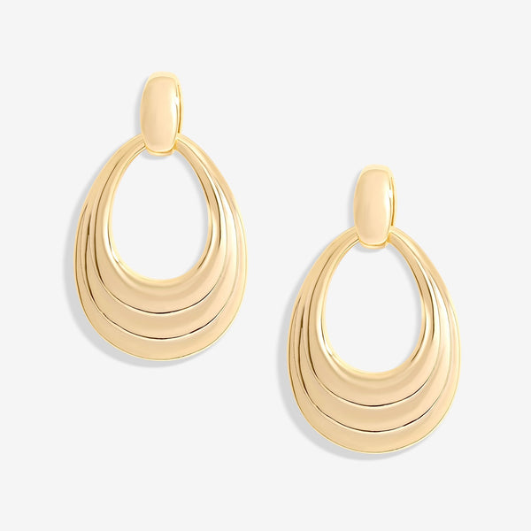 Jon Richard Gold Plated Open Textured Door Knocker Earrings