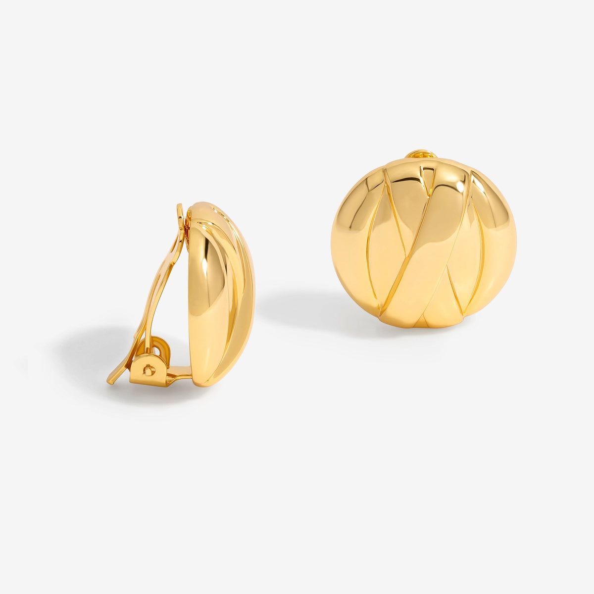 Jon Richard Gold Plated Polished Dome Clip Earrings