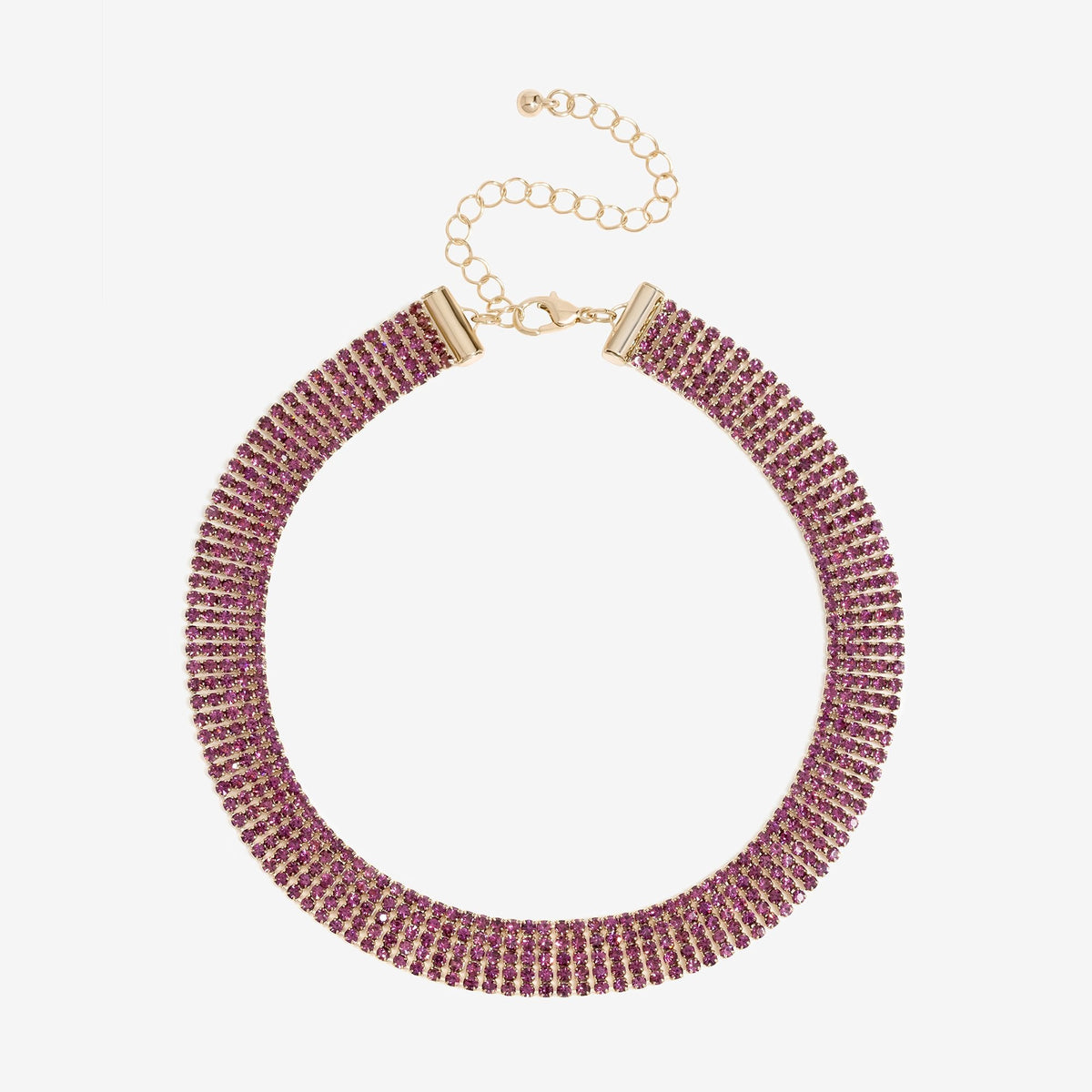 Mood Gold Amethyst Fixed Diamante Choker Necklace