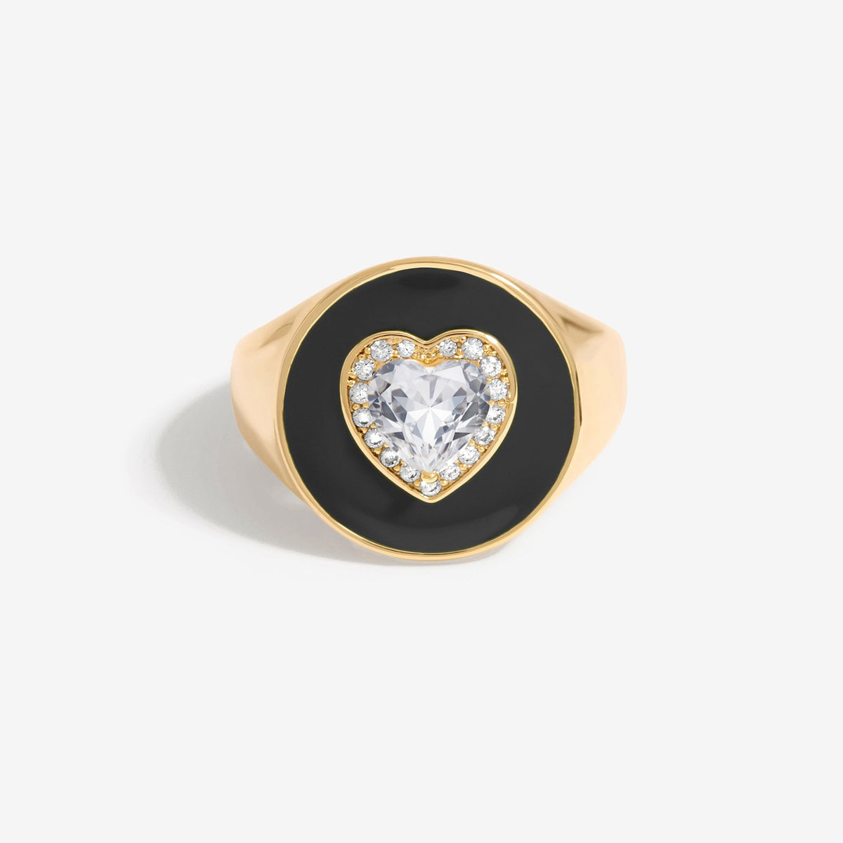 Jon Richard Gold Plated Cubic Zirconia Heart And Enamel Ring