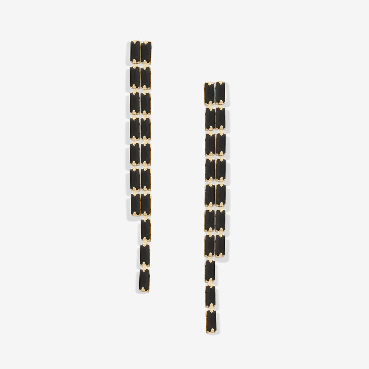 Jon Richard Gold Plated And Jet Double Drop Earrings