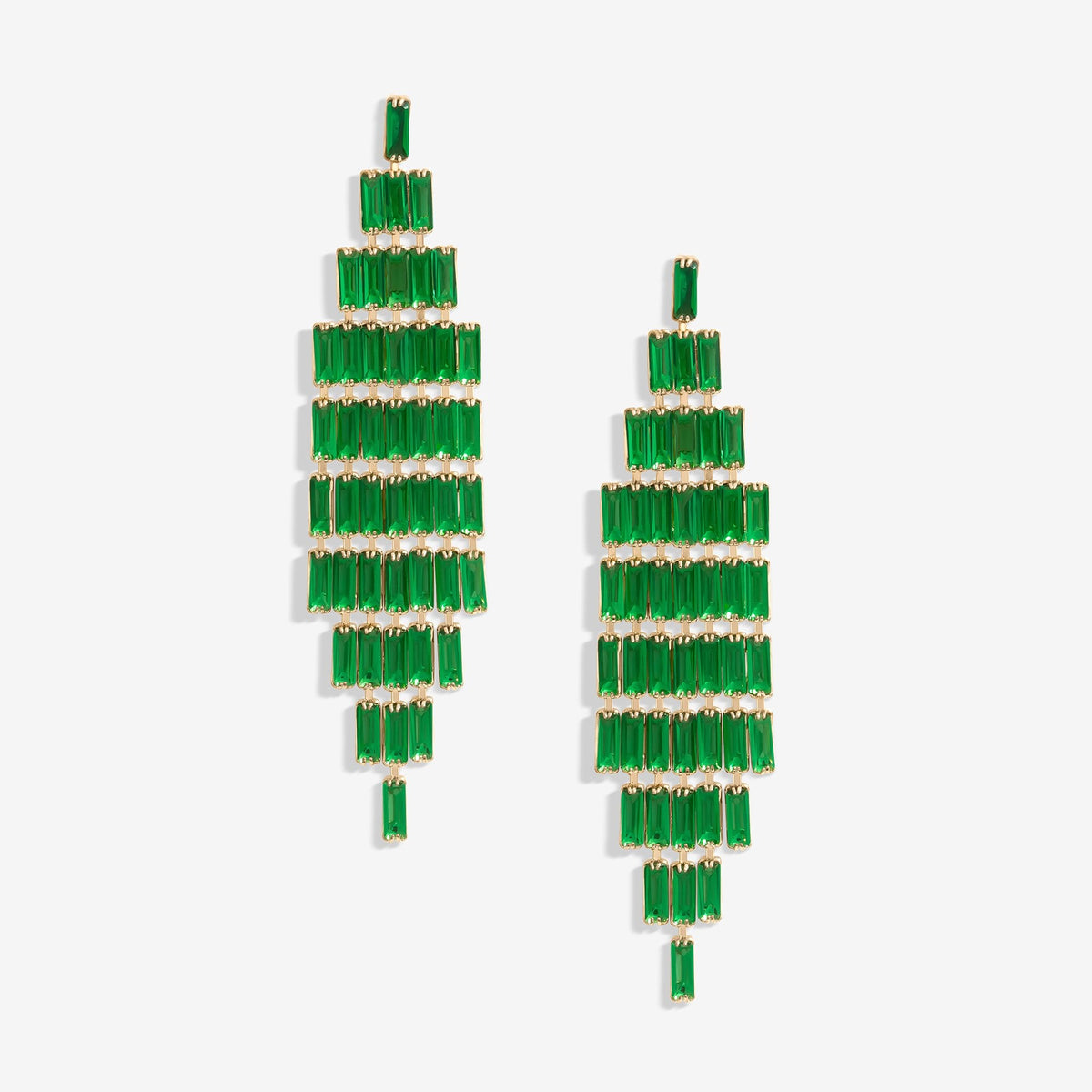 Jon Richard Emerald Statement Drop Earrings