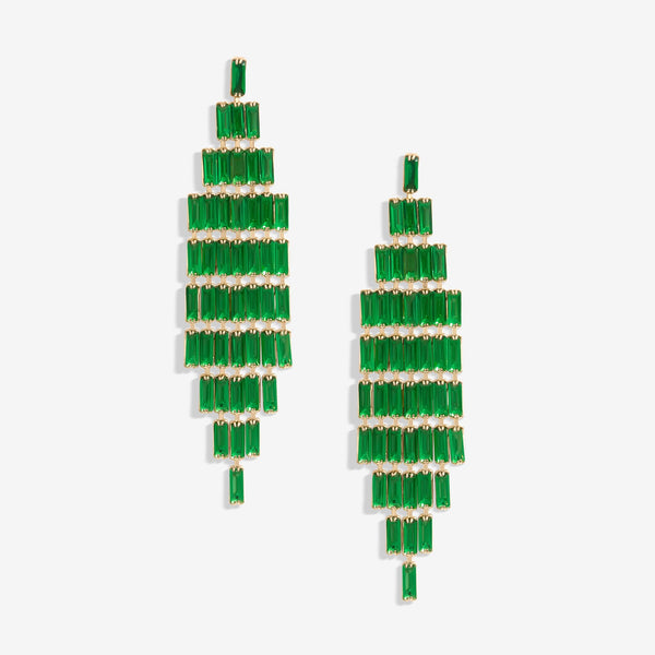 Jon Richard Emerald Statement Drop Earrings